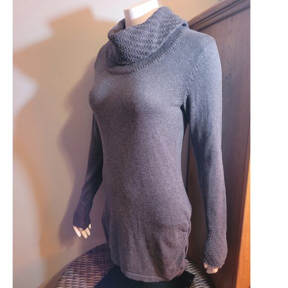 Calvin Klein Periwinkle Cowl Neck Sweater Dress Med Bodycon Knit Quietlux - Picture 7 of 8